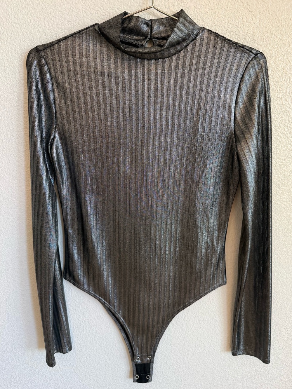 F21 Metallic Ribbed Bodysuit